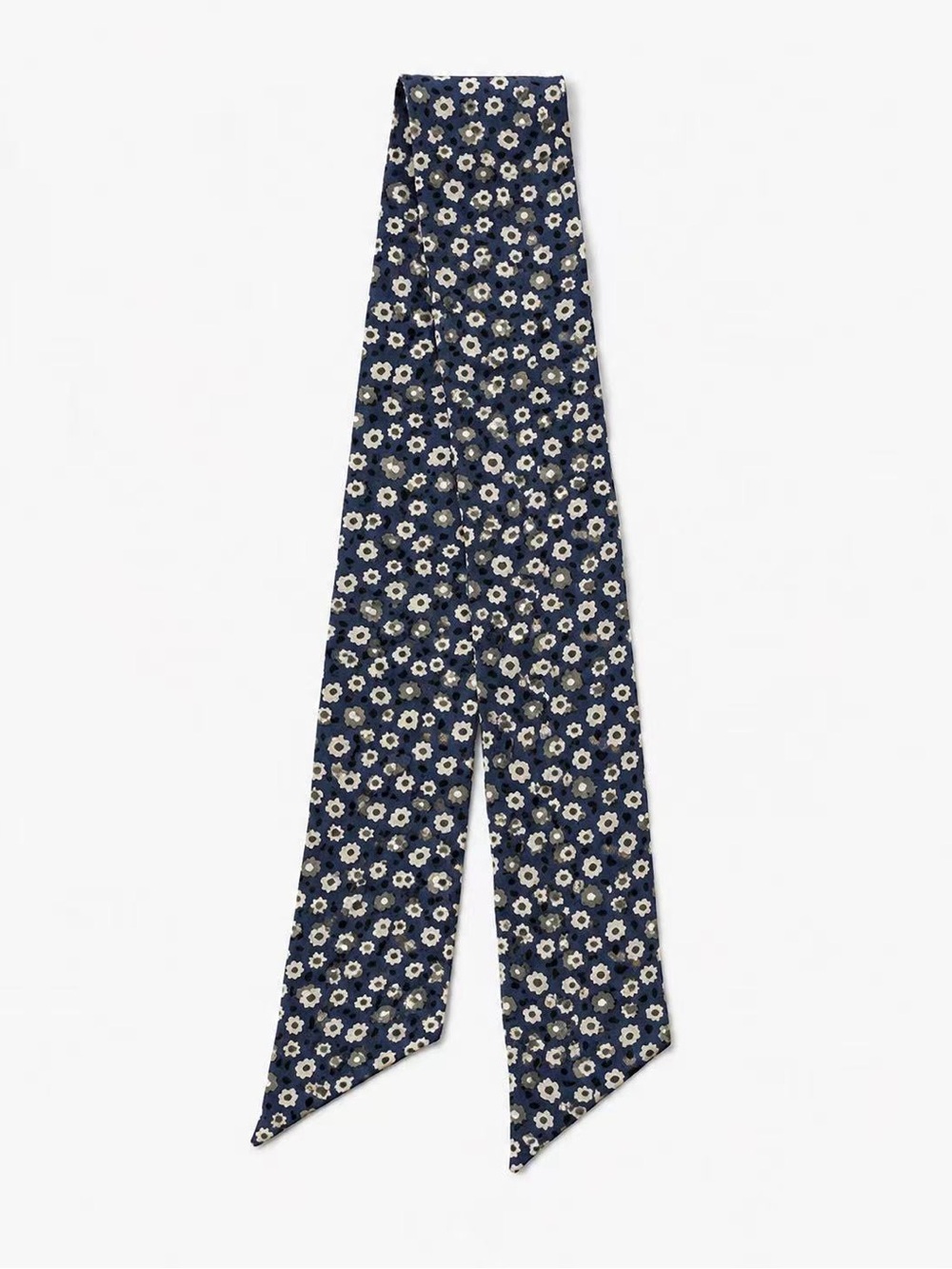 Floral Print Navy Scarf Tie - Women